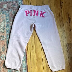 PINK Victoria's Secret Light Pink capri Sweatpants with Hot Pink Logo